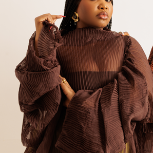KAHE KAFTAN IN CHOCOLATE BROWN